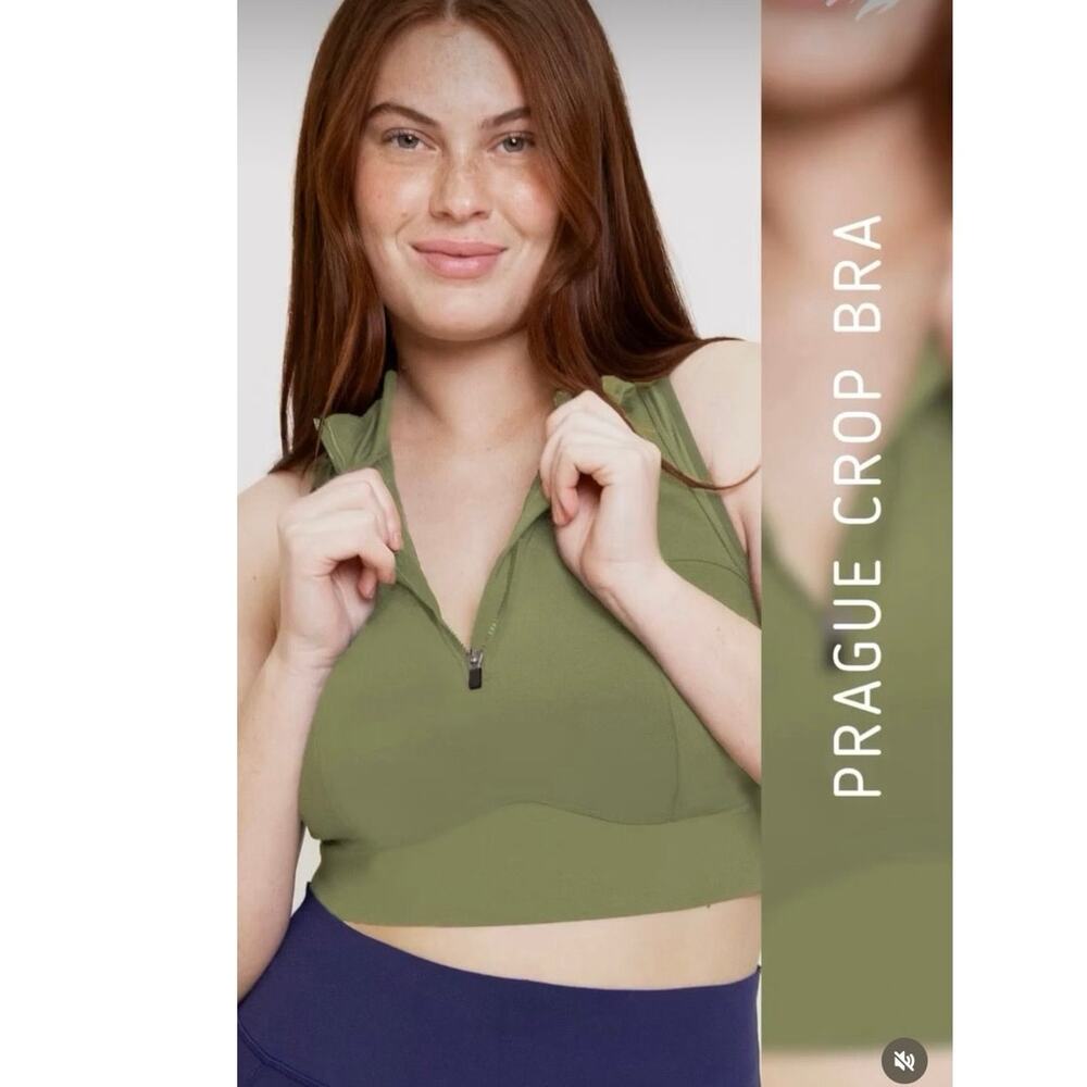 Phoenix Active Prague Crop Bra – Zip Front | Moisture-Wicking Active Top